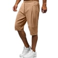 thumbnail image 2 of HXWCHs Men's Drawstring Linen Pants Wide Leg Fall Wear Khaki XL, 2 of 9