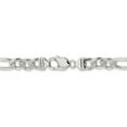 thumbnail image 3 of White Sterling Silver bracelet Figaro chain Men's Pave 20 in 9.5 mm, 3 of 5