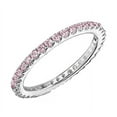 thumbnail image 2 of 925 Sterling Silver Ring 2mm Pink Stackable Eternity Band Women's Wedding Accent, 2 of 4