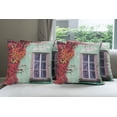 thumbnail image 6 of Ambesonne Autumn Throw Pillow Cover 4 Pack, Fall Ivy on Old House, 24", Red Mint Green, 6 of 7