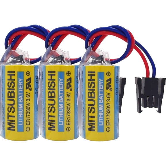 3 Pcs MR-BAT ER17330V/3.6V A6BAT PLC Battery for FANUC CNC System Power