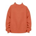thumbnail image 3 of Abcomgle Girls' Fashion Hoodies & Sweatshirts Oversized Long Sleeve Girls Pullover Top Fleece Turtleneck Shirt for Teen Girls Trendy Winter Clothes for Tween Girls,13-14 Years,Orange, 3 of 5