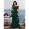 thumbnail image 2 of AURA Plus Size Evening Dress Sequin V Neck Sleeveless Party Long Slim Fit Polyester Summer, 2 of 3