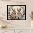 thumbnail image 3 of COMIO Ready to Hang 16x12in / 20x16in Easter Bunny with Floral Wreath Black Frame Decorative Art 20x16in, 3 of 4