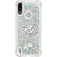 thumbnail image 2 of case for Motorola Moto E7 Power Case,Creativity Clear Quicksand Glitter Flowing Liquid Floating Soft TPU Case w/Stand Bling Diamond Sparkle Phone Cover for Motorola Moto E7 Power  Silver, 2 of 14