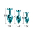 thumbnail image 4 of Global Novelties, Nixie Metal Anal Plug Trainer Set Blue Metallic, 4 of 5