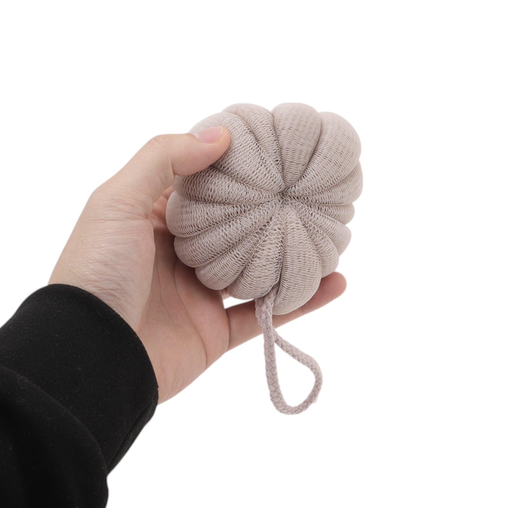 Unique Bargains 1pc Pumpkin-shaped Bath Shower Loofah Sponge Khaki