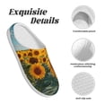 thumbnail image 5 of Haiem Sunlit Sunflower Field Print Women's Fuzzy Memory Foam House Slipper Cozy Home Footwear Non-slip Winter Slippers-40/41, 5 of 7