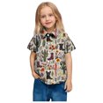 thumbnail image 5 of LIBRCLO Kids Button Down Shirts for Boys Size 8 Years Short Sleeve Summer Beach Shirts Casual Cowboy Prints Shirt Beige, 5 of 8
