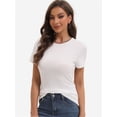 thumbnail image 2 of Women's Basic Solid Active Soft Short Sleeve Crew Neck Top T-Shirts, 2 of 6