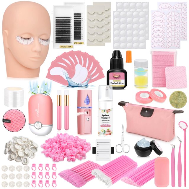 Kit de extensión de pestañas Tetutor para principiantes con cabeza de maniquí