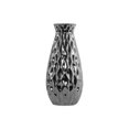 thumbnail image 1 of Ceramic Round Bellied Vase with Embossed Wave Design Body, Silver, 1 of 1
