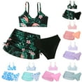 thumbnail image 3 of Girls Swimsuits 10-12 Girl's Leaf Flower Casual Printed Split Bikini Children's Swimsuit Beach Vacation Clothes, 3 of 3