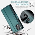 thumbnail image 6 of for iPhone 15 Plus Case, [RFID Blocking] PU Leather Wallet Flip Folio Case with Card Holder Kickstand Shockproof Phone Cover for iPhone 15 Plus (6.7 inch), Teal, 6 of 9