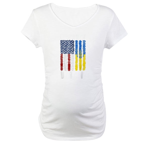 CafePress - Ukrainian Lover I Stand With Ukr Maternity T Shirt - Cotton Maternity T-shirt, Cute & Funny Pregnancy Tee