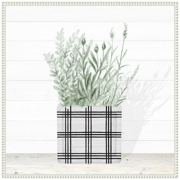 Amanti Art Lavender Blossom In Modern Pot II Framed Canvas Wall Art Print