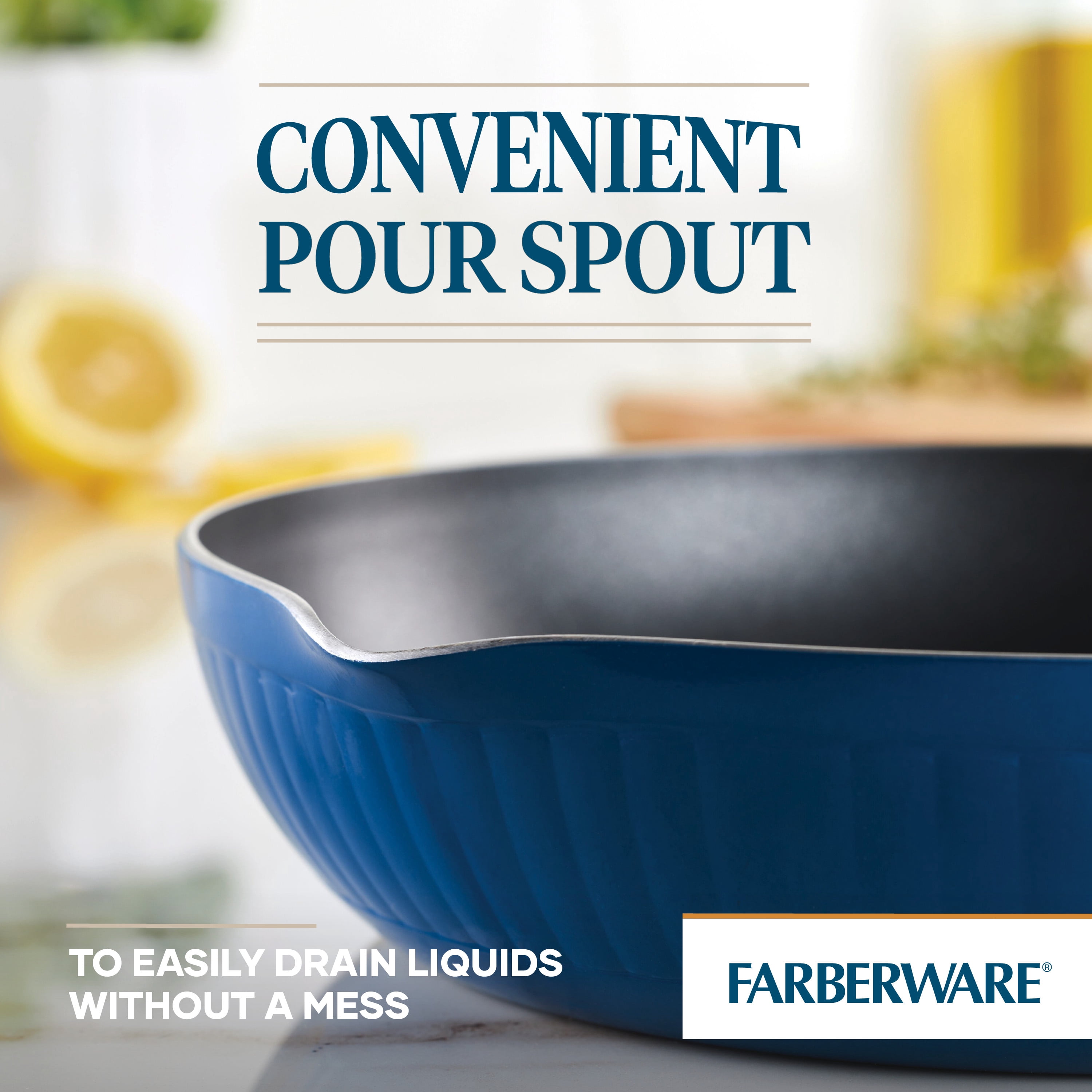 Farberware Style 10 Inch Nonstick Frying Pan / Skillet, Dishwasher Safe and Oven Safe to 500°F, Blue
