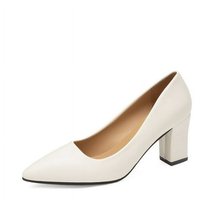 

New High Heel Shoes Pointed Shallow Patent Leather High Heels Fashion Elegant Shoes Women Thin Heel Platform Work Shoes Pumps WHITE 37