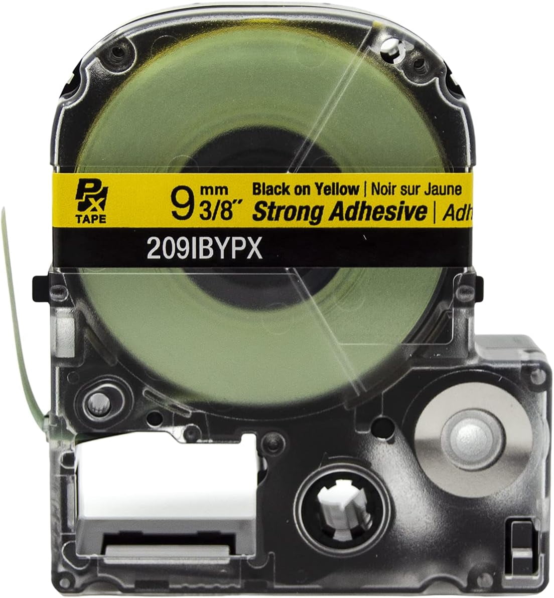 Epson LABELWORKS 209IBYPX - Black on Yellow PET Label Maker Tape, Strong Adhesive - 3/8" (9MM) Wide, 30'