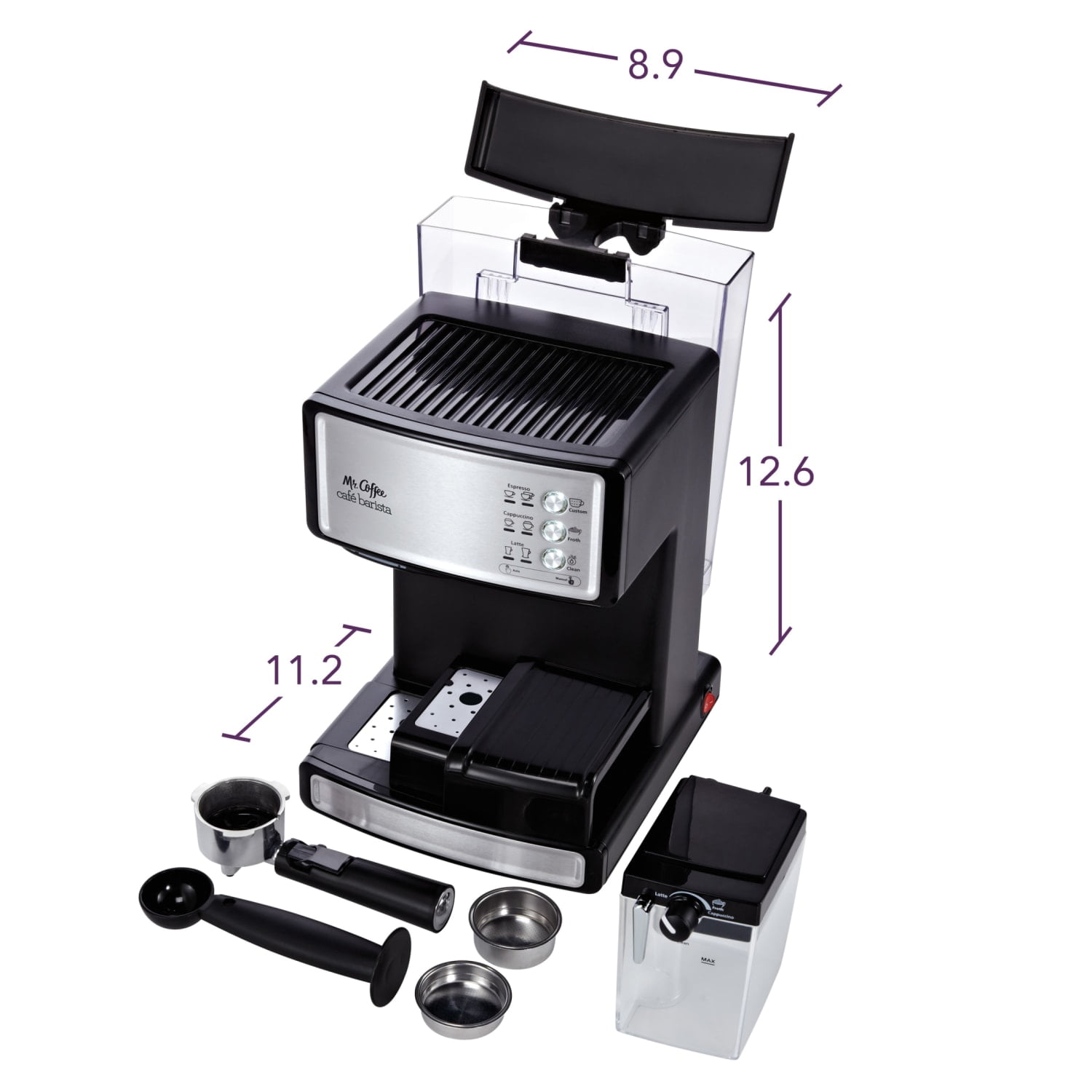 Mr.Coffee Café Barista ミルク泡立て器付き Mr. Coffee Cafe Barista Espresso/Latte/Cappuccino Machine