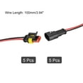 thumbnail image 2 of Uxcell Waterproof Connector Electrical Quick Connect 2 Pin Male Female 0.75mm2 with 100mm Long Wire 5 Sets, 2 of 5