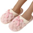 thumbnail image 4 of Slippers for Women,Ladies Fashion Winter Warm Solid Color Headed Flat Bottom Slippers,Womens Slippers,Pink,9.5, 4 of 9