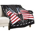 thumbnail image 3 of American Flag Illustration Throw Blanket, Soft Cozy Warm Flannel USA Patriotic Star Black Blanket for Couch Sofa Bed, 40"x50", 3 of 6