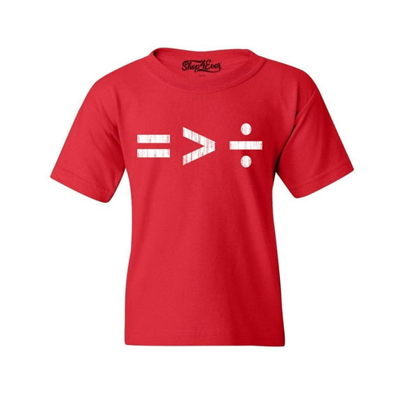 Shop4Ever Kids Equality Is Greater Than Division Equal Rights Graphic Child's Youth T-Shirt Large Red