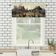 thumbnail image 3 of Farmhouse Rooster Kitchen Valance Curtains Country Animals in Vintage Wooden Farm Rod Pocket Valances for Bedroom Living Room Dining Room 54 by 18 in, 1 Panel, 3 of 6