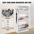 thumbnail image 3 of VEVOR Shoe Storage Cabinet with 3 Flip Drawers, Wooden White, 45.19 lb, 3 of 6