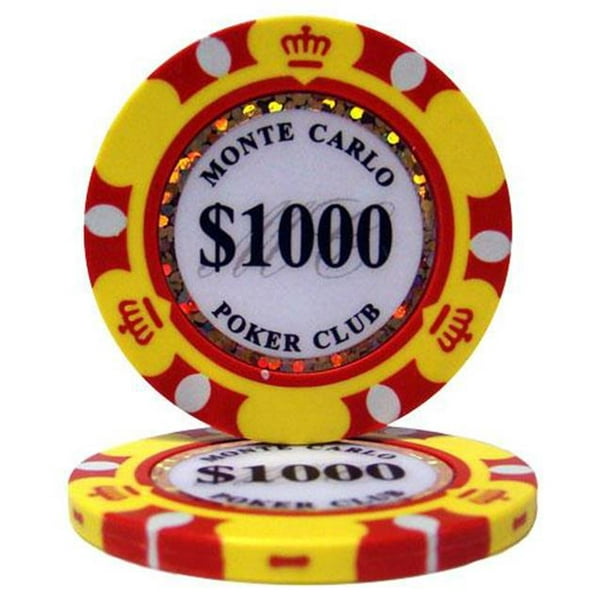 Bry Belly $1000 CPMC- 25 Rouleau de 25 - $1000 Monte Carlo Jetons de Poker de 14 Grammes