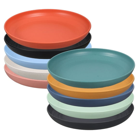 Raindrops 10Pcs Small Dinner Plates Reusable Plastic Plates Assorted Color for Picnic