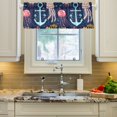 thumbnail image 2 of Yayeee Kitchen Valance Rod Pocket 54" x 18" Living Room Window Curtain, Blue Anchor, 2 of 6