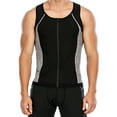 thumbnail image 1 of FUTATA Men's Sauna Workout Vest Weight Loss Sweat Tank Top Body Shaper Sweat Suit Sauna Vest with Zipper, 1 of 6