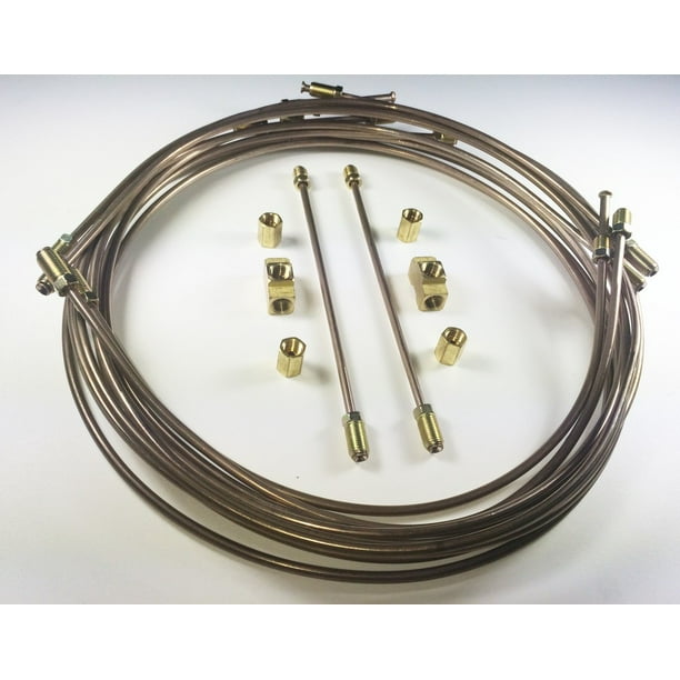 3 16 Copper Nickel Brake Line Coil W 20 Flared Ends Amp Standard 3 16 Fittings