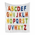 thumbnail image 1 of Letters Soft Flannel Fleece Throw Blanket, Multicolored Pattern of Alphabet Letters Education Image Capital Writing, Cozy Plush for Indoor and Outdoor Use, 50" x 70", Multicolor, by Ambesonne, 1 of 6