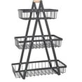 thumbnail image 3 of 3 Tier Fruit Basket Stand, Portable Fruit Bowle Basket for Kitchen Counter, Detachable Metal Rectangle Basket Storage for Fruit Snack and Veggie Storage, 3 of 9