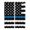 Blue Black, variant on Blue White American Police Flag Kitchen Curtains Small Short 39 Inch Length, Honoring Law Enforcement Officers Bedroom Living Room Curtains, Light Filtering Cafe Curtain Drapes 2 Panels Set 55''x39''
