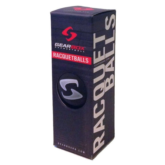Gearbox Sleek Black Racquetballs 3 Ball Pack