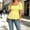 Yellow, variant on Womens T-Shirts Elegant Pleated Button Front Blouse for Fit Top with Pretty Details and Versatile Styling, Size S