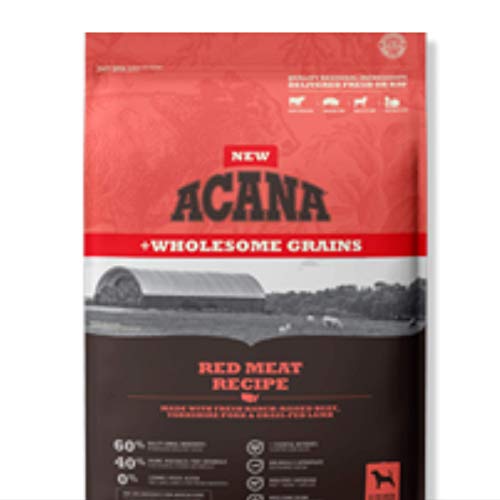 ACANA Red Meat Wholesome Grains Dry Dog Food Formula 22.5 Pound Bag