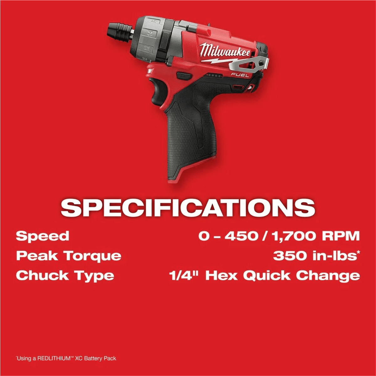 Milwaukee 2402-20 M12 FUEL 1/4" Hex Two-Speed Brushless Screwdriver