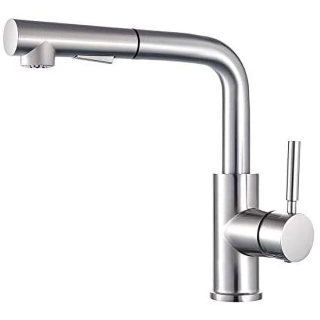 Robinet Mélangeur Extensible Haute Pression, Rotation 360° avec 2 Modes de Pulvérisation pour Évier, Bar, Maison Mobile - Finition Brossée Robinet de Cuisine en Acier Inoxydable