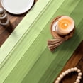 thumbnail image 3 of Green Wood Grain Table Runner - 36 Inch Long Ombre Rustic Retro Wooden Plank Cotton and Linen Blended Dress Scarves Farmhouse Table Runner for Kitchen Dining, Coffee Table, 13" x 36", 3 of 8