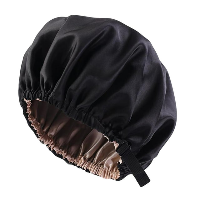 Sombrero de noche Colcomx para cabello Natural negro con capucha de satén para mujer