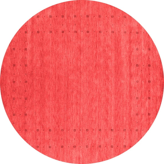 Ahgly Company Indoor Round Abstract Red Contemporary Area Rugs, 7' Round