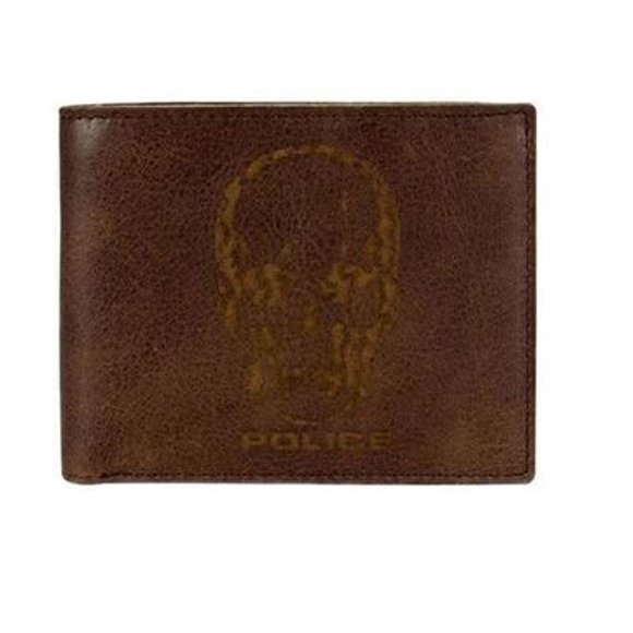 POLICE IDOL SLG ID 100% Genuine Leather  Wallet - BROWN