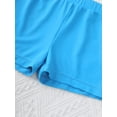thumbnail image 5 of TiaoBug Kids Boy Girl Low Rise Shorts Active Yoga Dance Bottoms Swimming Trunks Light Blue 10, 5 of 6