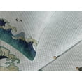 thumbnail image 4 of Ambesonne Japanese Wave Quilted Bedspread Set 3 Pcs, Aquatic Swirls, King Size, Grey Blue Cream, 4 of 5