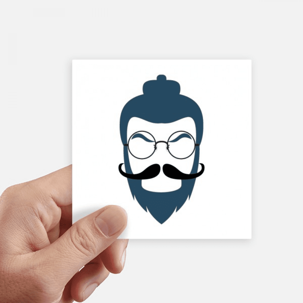 Ancient Eyeglasses Hairstyle Beard Sticker Square Waterproof Stickers